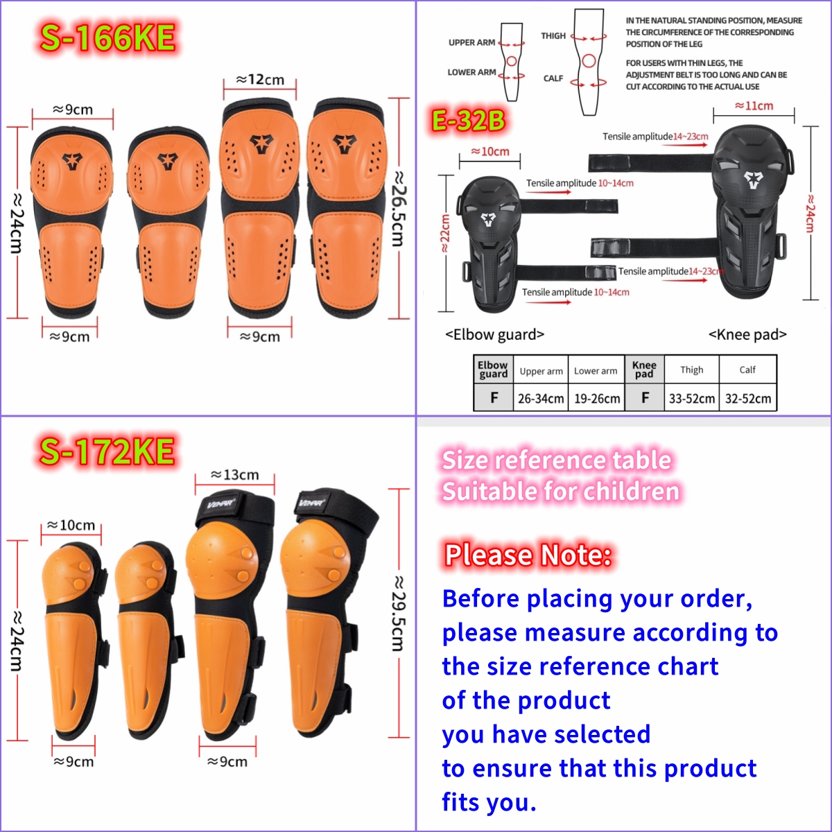 VEMAR Children Knee and Elbow  - Motorcycle Gear For Kids reseña y precio
